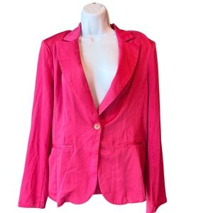 MIMOSA Vintage‎ 90s Y2K One Button Blazer Jacket Hot Pink Size Large